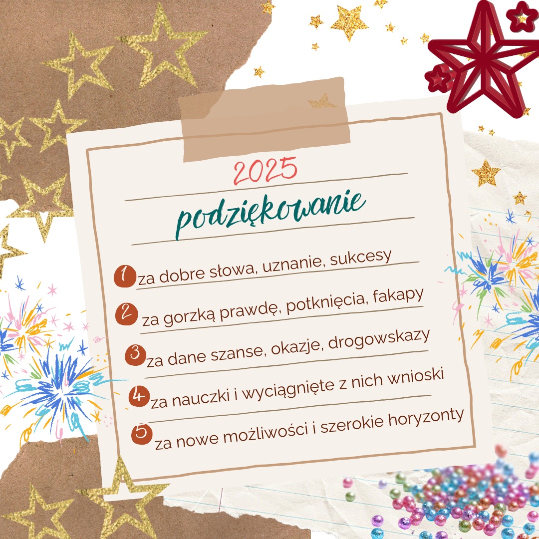 W ostatni poniedziałek 2025 roku czas na podsumowanie Starego Roku🌝
Ostatnie 362 dni było jak shake - znalazło się w nich wszystko, co mogło się znaleźć: od życia na pełnej petardzie przez banały dnia codziennego po szorowanie po dnie. Właściwie w każdej dziedzinie życia - prywacie, zawodowo, edukacyjnie, duchowo, emocjonalnie, finansowo - no shake jak malowany. 
Miałam czasami wrażenie, że 2025 daje cukierasa tylko po to, żeby za chwilę pokazać figę - i tak droczył się ze mną przez te 12 miesięcy dając mi niezłą zagwozdkę 🤔
.
Ale i tak dziękuję:
✔ za wszystkie dobre słowa jakie usłyszałam, za dmuchanie w skrzydła, za dobrych ludzi którzy stanęli na mojej drodze,
✔ za sukcesy jakie wypracowałam i za ich docenienie,
✔ za wszystkie szanse wykorzystane i za te niewykorzystane też, bo pokazały mi, że dam sobie radę - zawsze i wszędzie,
✔ za wskazówki, porady, mądre rozmowy,
✔ za gorzkie słowa, potknięcia, fakapy, za możliwość wyciągnięcia z nich wniosków na przyszłość,
✔ za naukę, że nic nie jest dane raz na zawsze, że po porażkach trzeba otrzepać kolana, poprawić koronę i zasuwać dalej, a po sukcesach nie wyciągać od razu szampana, tylko dać tym sukcesom trochę okrzepnąć :) 
.
Tak więc shake, sinusoida, góry i doliny, szczyty i depresje - tak porażki jak i sukcesy są wpisane w nasze żyćko :) 
.
Szukam intensywnie swojego #OLW2026 - słowa drogowskazu i nadal się waham. Do końca roku zostały dwa dni - mam nadzieję, że się słówko wykluje 🐣
.
#podziękowanie #2025 #nietylkooogrodach🌿 #podsumowanie2025 #wnioski